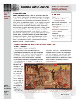 Fall Volume 30, No.3 - Textile Arts Council