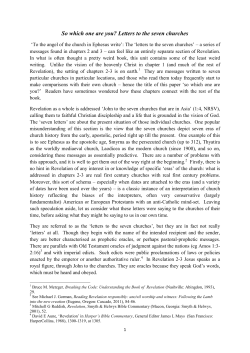 So which one are you? Letters to the seven churches