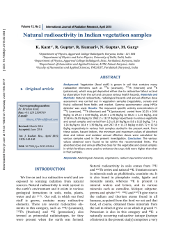 Natural radioactivity in Indian vegetation samples