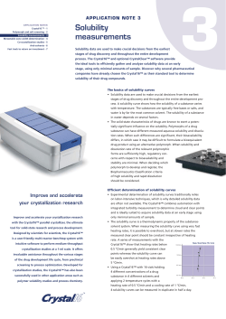 Solubility measurements - Technobis Crystallization Systems