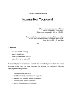 islam is not tolerant! - The Complete Obama Timeline
