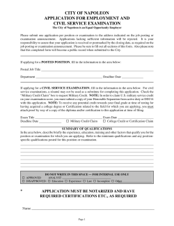 city of napoleon application for employment and civil service