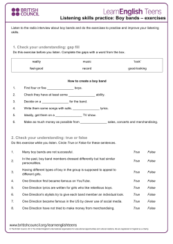 Boy bands &ndash; exercises