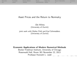 Asset Prices and the Return to Normalcy