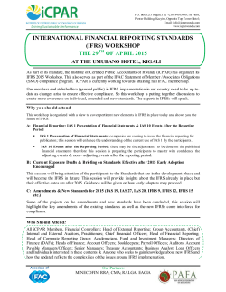 international financial reporting standards (ifrs) workshop