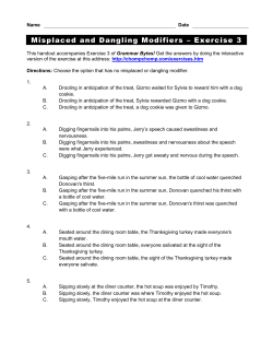 Misplaced and Dangling Modifiers – Exercise 3