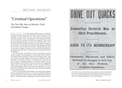 Criminal Operations - Oregon Historical Society