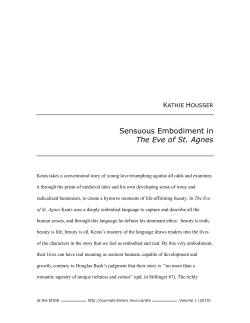 Sensuous Embodiment in The Eve of St. Agnes