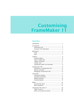 Enhanced tool bar (ETB) for FrameMaker 11