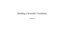 Building a Scientific Vocabulary