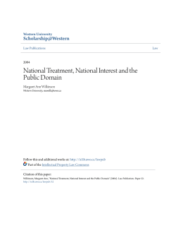 National Treatment, National Interest and the Public Domain