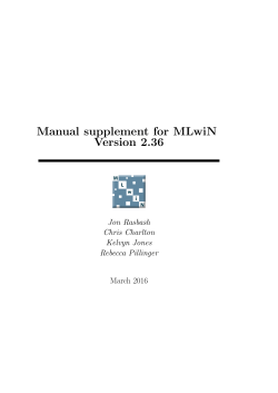 Manual supplement for MLwiN Version 2.36