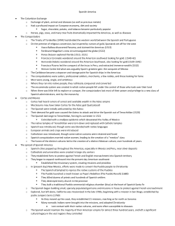 Spanish America The Columbian Exchange o Exchange of plant