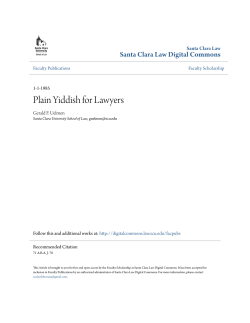Plain Yiddish for Lawyers - Santa Clara Law Digital Commons