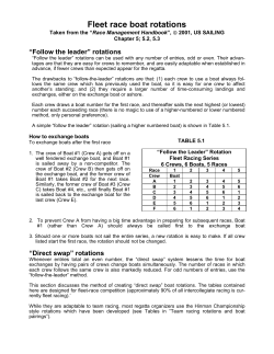 Fleet race boat rotations