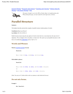 Purdue OWL Parallel Structure
