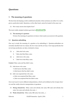 Questions - Michael Yoshitaka ERLEWINE