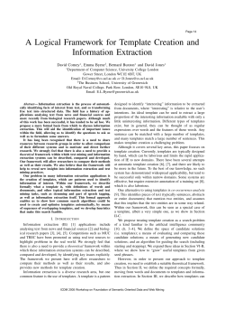 A Logical Framework for Template Creation and Information Extraction