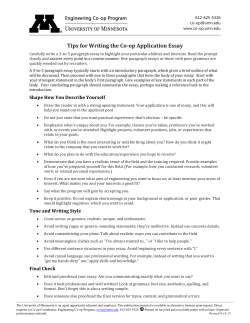 Tips for Writing the Co-op Application Essay - co