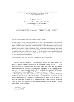 Famae petitor. Lucan`s portrayal of Pompey