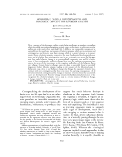 Rosales-Ruiz and Baer, 1997 - UNT Department of Behavior Analysis