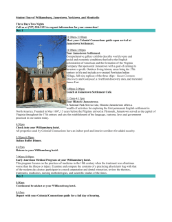 Student Tour of Williamsburg, Jamestown, Yorktown, and Monticello