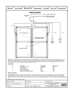 RISER DIAGRAM EMLock Exit Check ELECTRIC Spacesaver