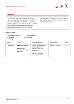 Introductory lesson teacher notes
