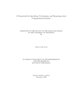 A Framework for Specifying, Prototyping, and Reasoning about