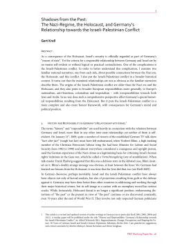 Shadows from the Past: The Nazi‐Regime, the Holocaust