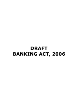 DRAFT BANKING ACT, 2006