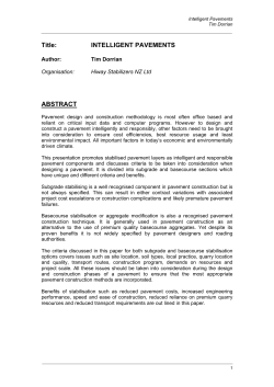 Title: INTELLIGENT PAVEMENTS ABSTRACT