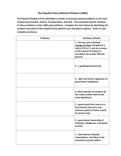The Populist Party National Platform (1892)