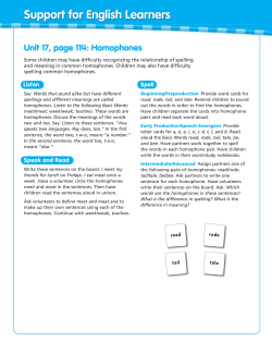 Unit 17, page 114: Homophones