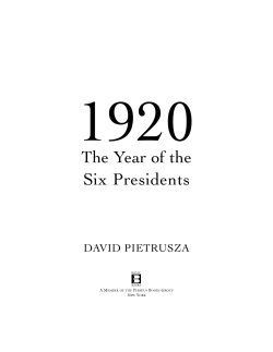 1920 The Year of the Six Presidents