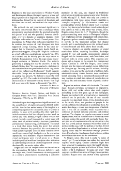 Nicholas Rogers. Crowds, Culture, and Politics in Georgian Britain