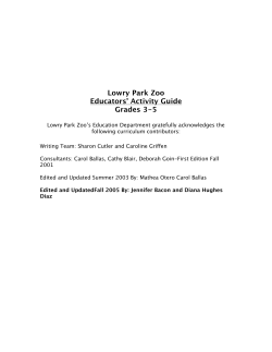 Lowry Park Zoo Educators` Activity Guide