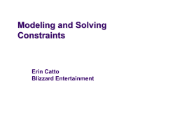Modeling and Solving Constraints