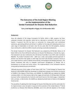 The Outcomes of the Arab Region Meeting on the Implementation of