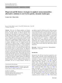 Dispersal and life history strategies in epiphyte metacommunities