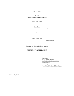 United States Supreme Court PETITION FOR REHEARING October