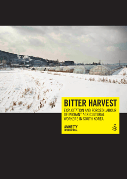 Bitter harvest. Exploitation and forced labour of migrant agricultural