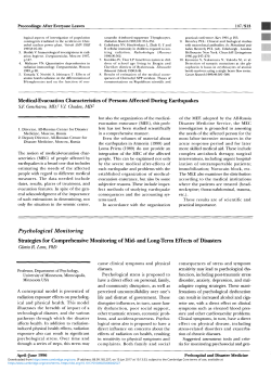 Medical-Evacuation Characteristics of Persons