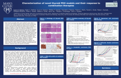 Characterization of Novel Thyroid PDX Models and Their Response