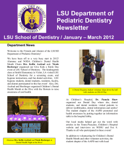 LSU Department of Pediatric Dentistry Newsletter