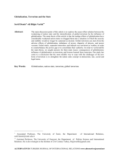 Globalization, Terrorism and the State Sertif Demir