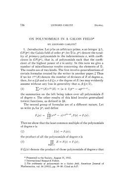 (3) IJ E = F(v) - Project Euclid