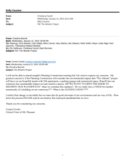 Correspondence - Town of Mount Pleasant