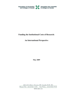 Funding the Institutional Costs of Research: An International