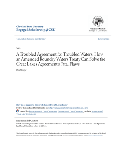 How an Amended Boundry Waters Treaty Can Solve the Great